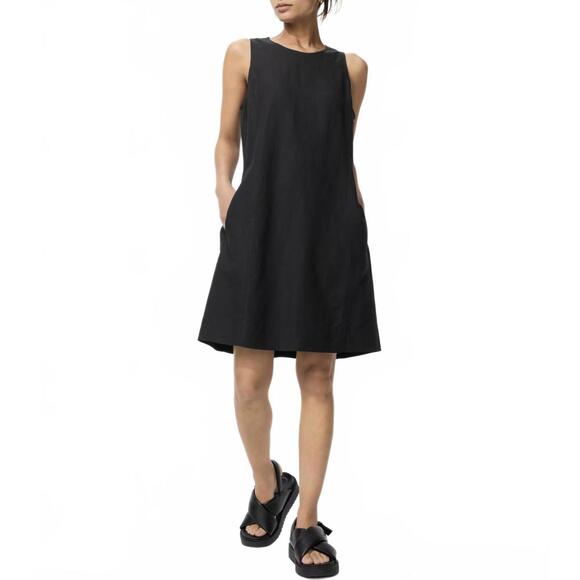 Uniqlo Linen Blend Mini Dress Black NWT XS